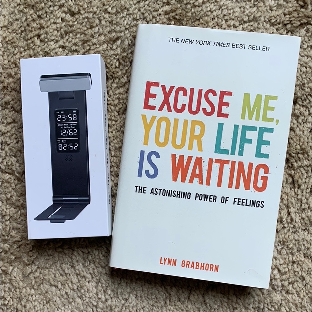 3/$15 - Excuse Me, Your Life Is Waiting Book and Digital Clock